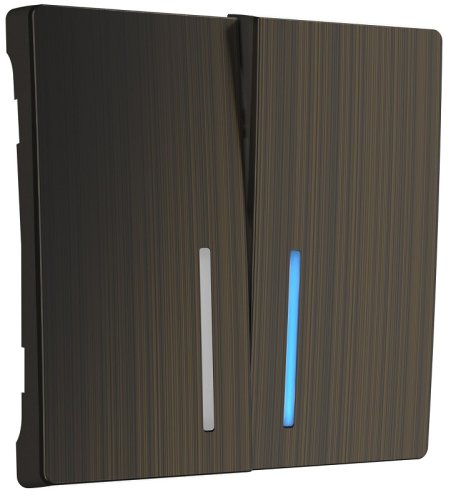 Лицевая панель Werkel для 2-кл. выключателя с подсветкой бронза глянцевый фото Лицевая панель Werkel для 2-кл. выключателя с подсветкой бронза глянцевый картинка